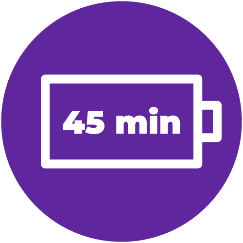Battery Icon with 45 min inside.