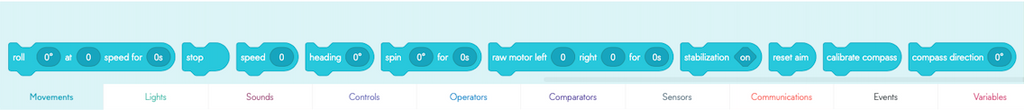 Movement blocks are one type of block coding for kids available in the Sphero Edu app.