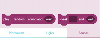 Sound blocks are another examples of block coding for kids available in the Sphero Edu app.