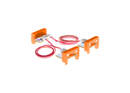 Orange littleBits w19 split bit side view.